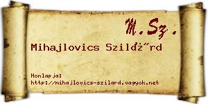 Mihajlovics Szilárd névjegykártya